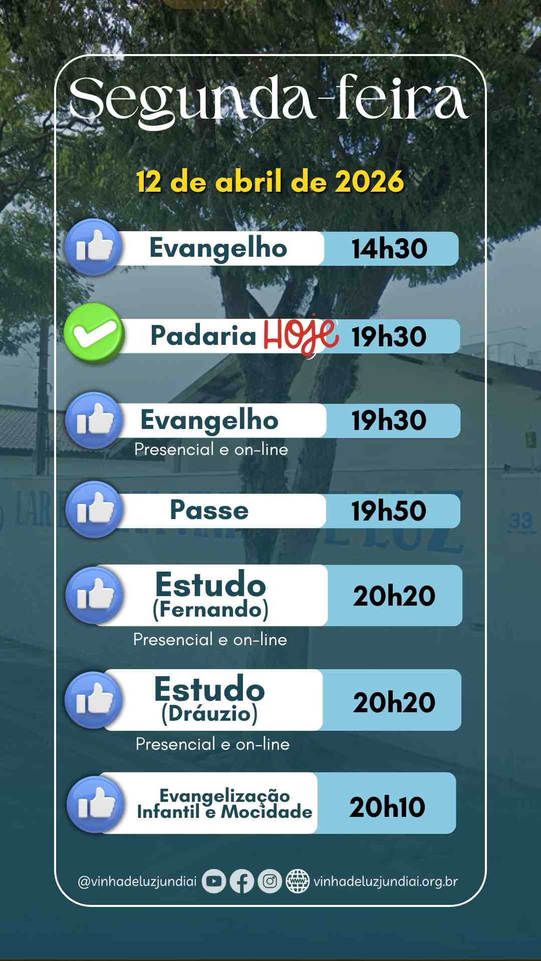 Agenda da segunda-feira