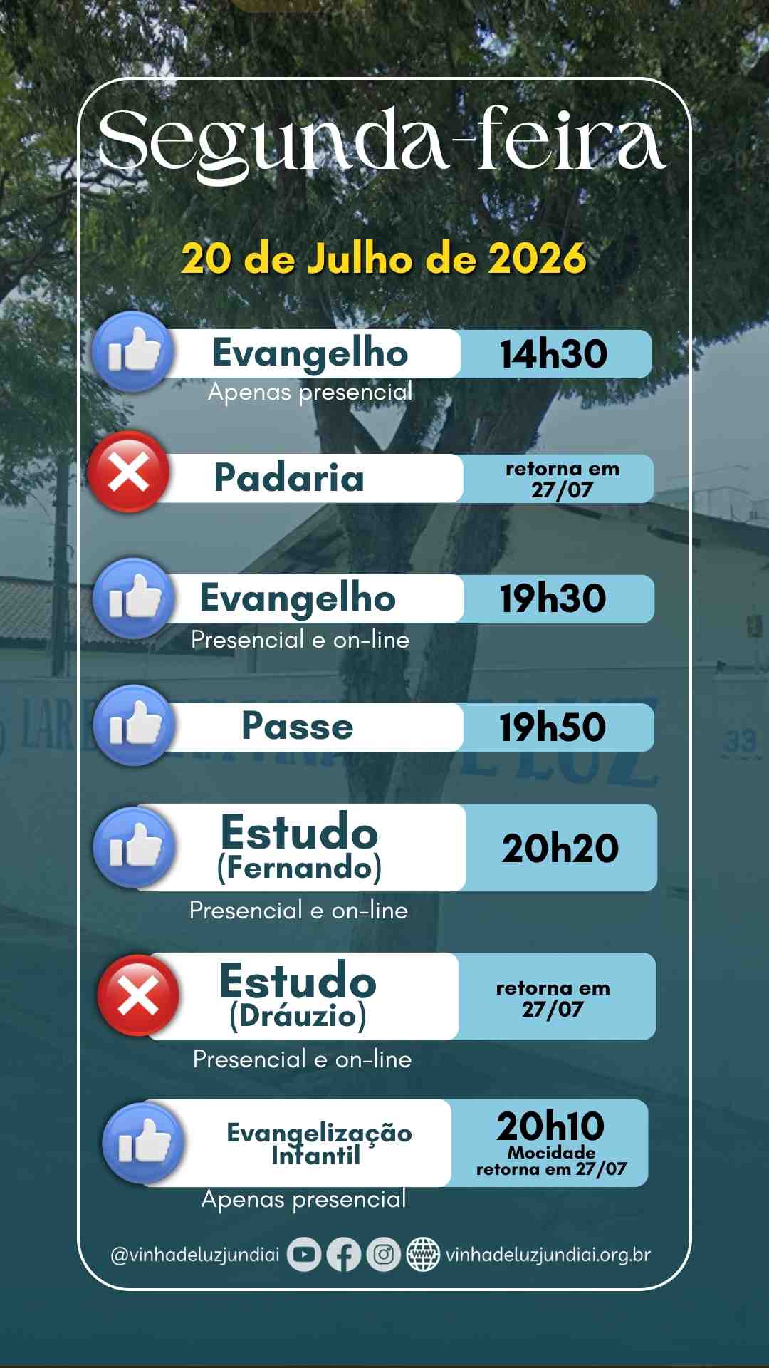 Agenda da segunda-feira