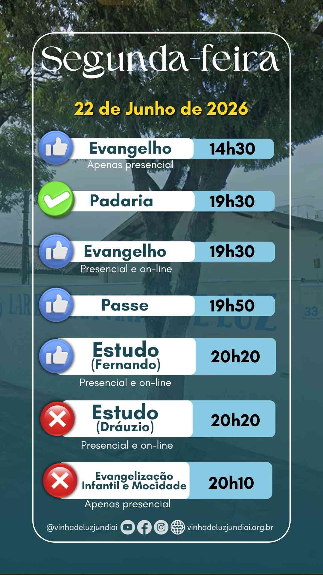Agenda da segunda-feira