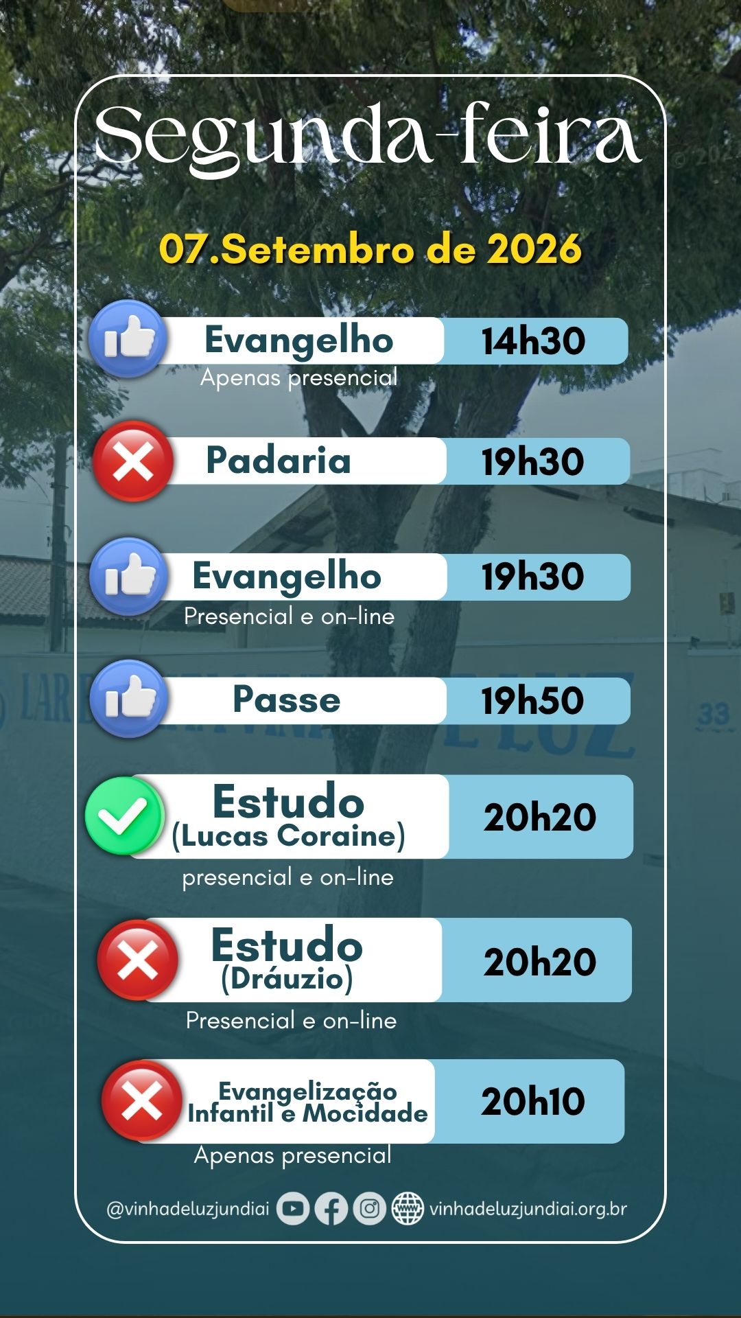 Agenda da segunda-feira