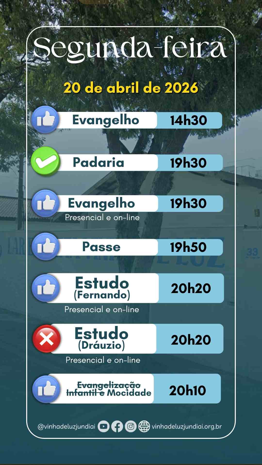 Agenda da segunda-feira